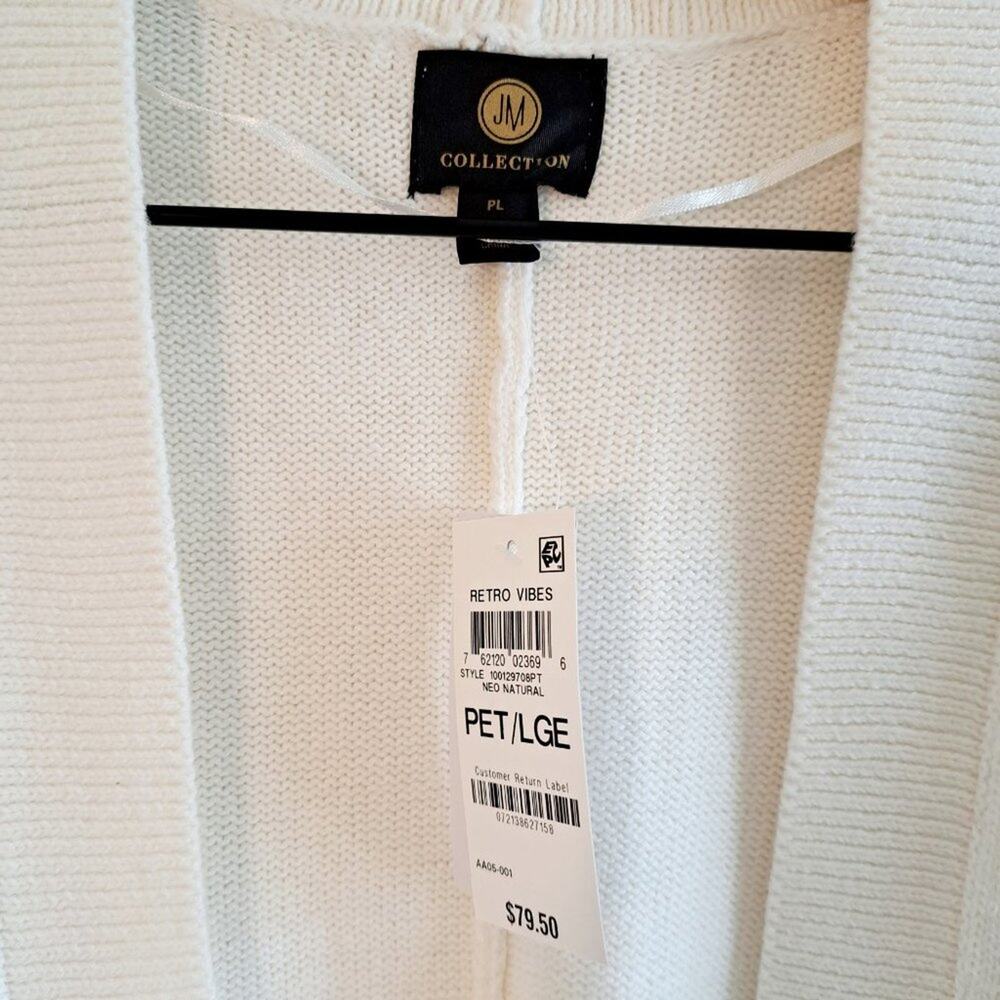 JM Collection Sequin Long Sleeve Open Front Cardi… - image 3